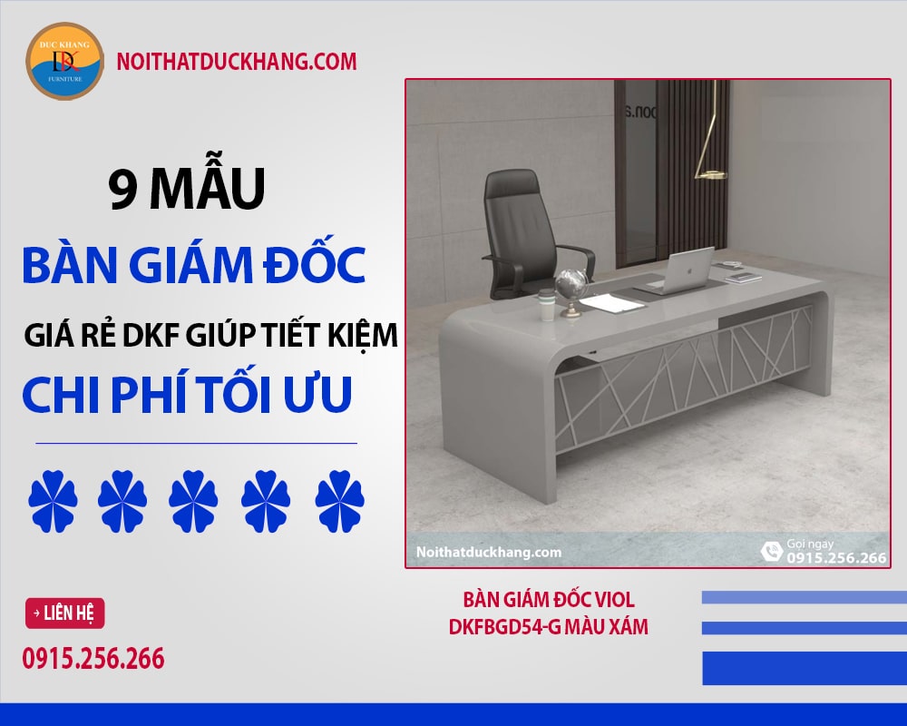 Bàn giám đốc Viol DKFBGD54-G màu xám