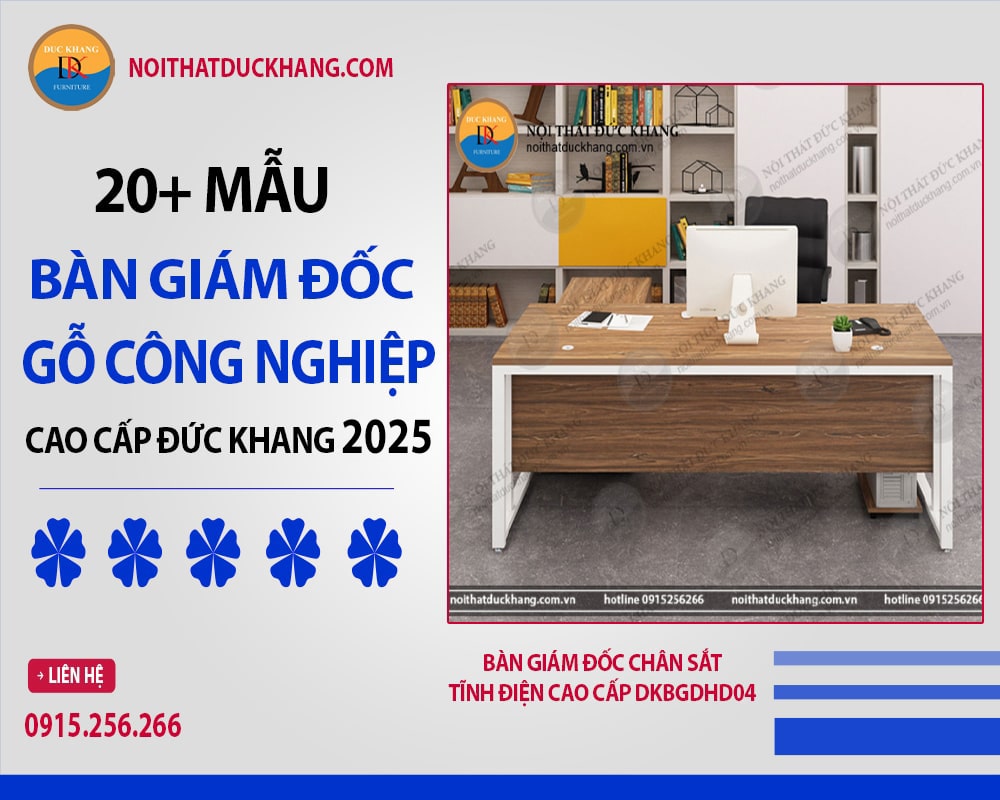 Bàn giám đốc chân sắt tĩnh điện cao cấp DKBGDHD04
