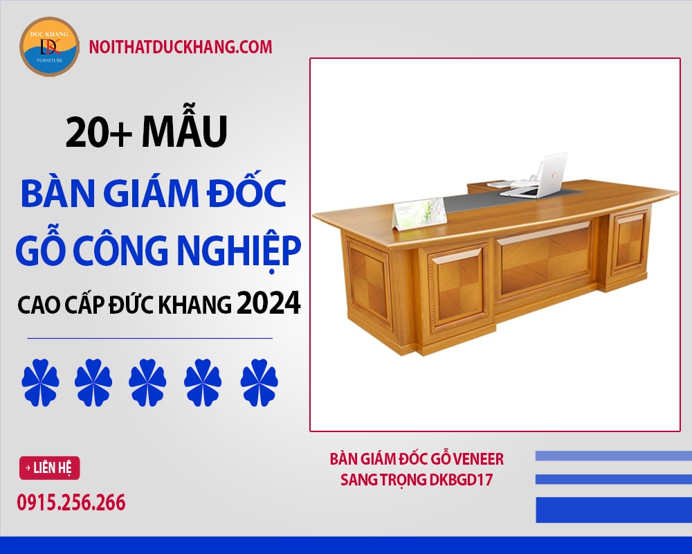 Bàn giám đốc gỗ veneer sang trọng DKBGD17