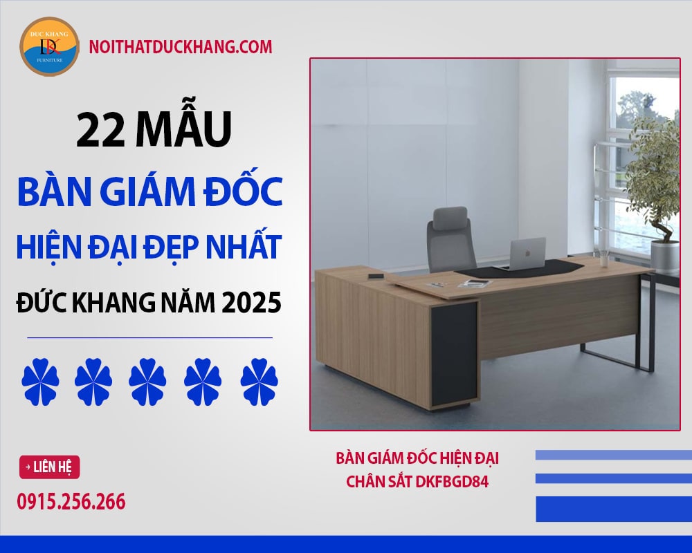 Bàn giám đốc hiện đại chân sắt DKFBGD84 Bàn giám đốc hiện đại chân sắt DKFBGD84