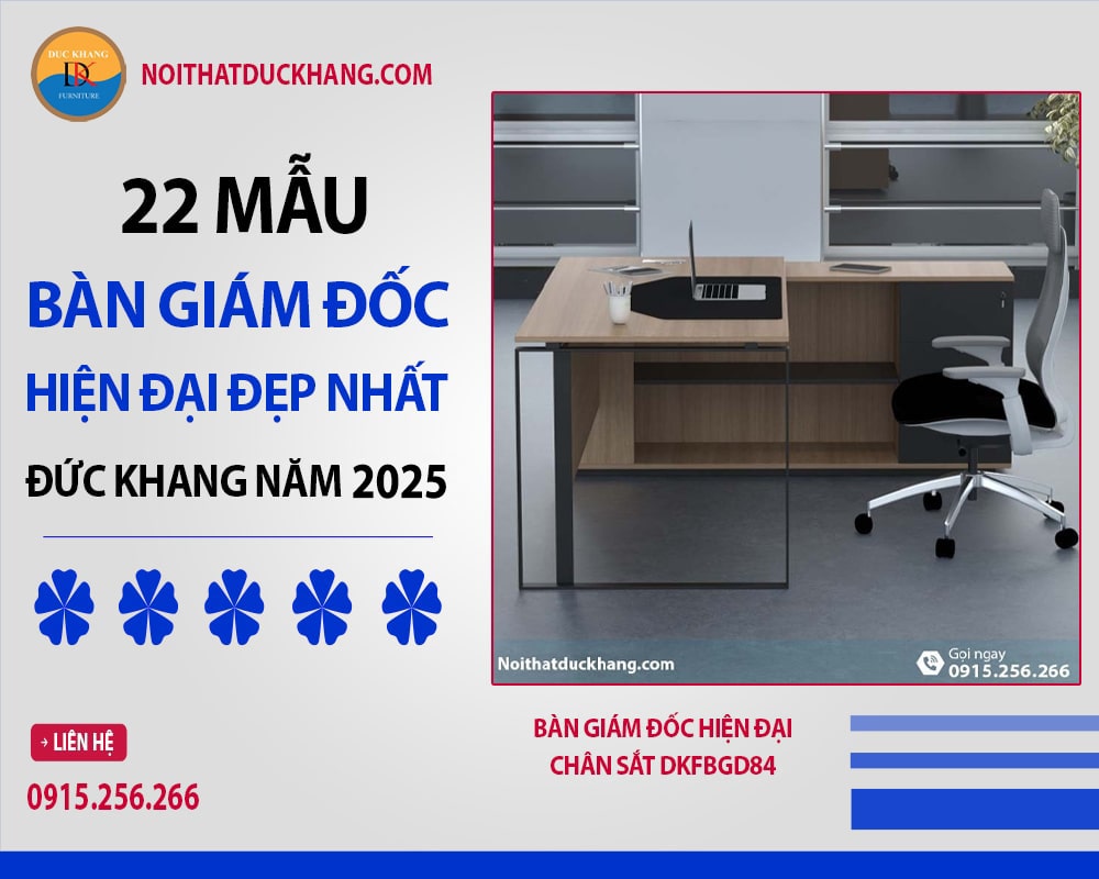 Bàn giám đốc hiện đại chân sắt DKFBGD84 Bàn giám đốc hiện đại chân sắt DKFBGD84