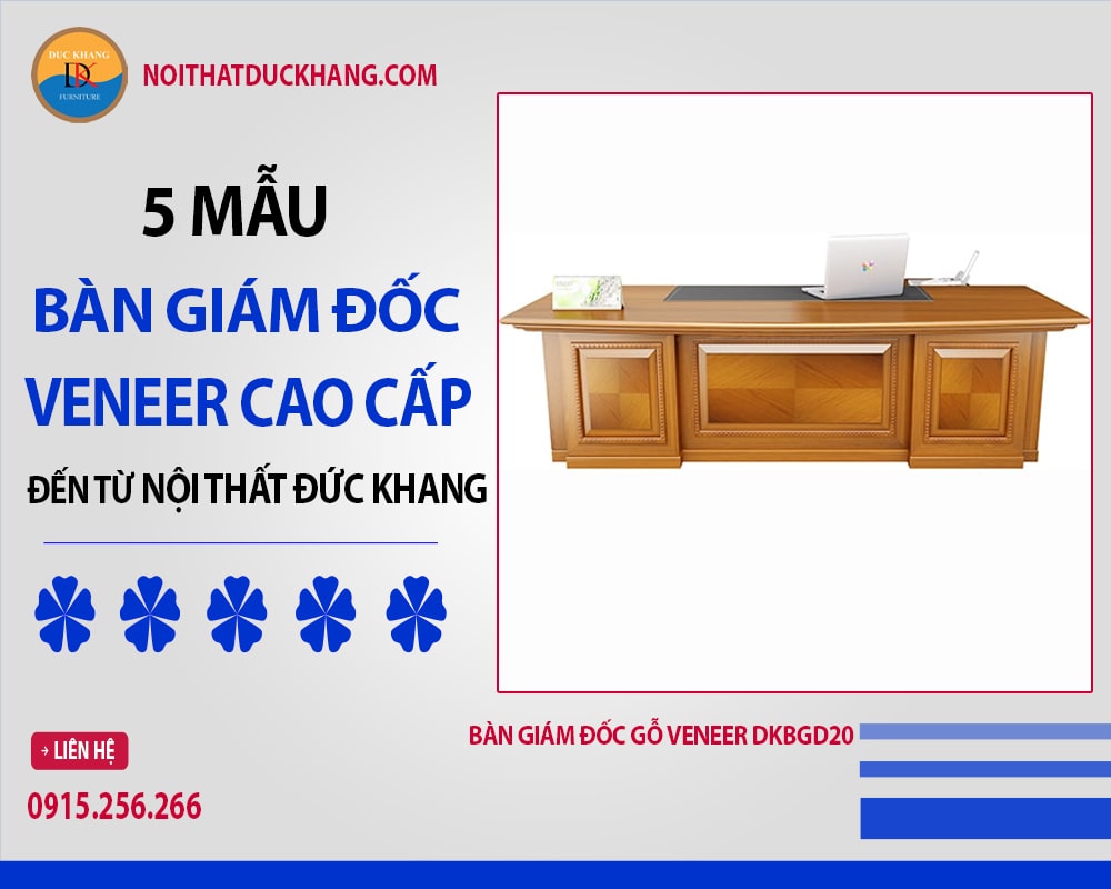 Bàn giám đốc gỗ veneer DKBGD20