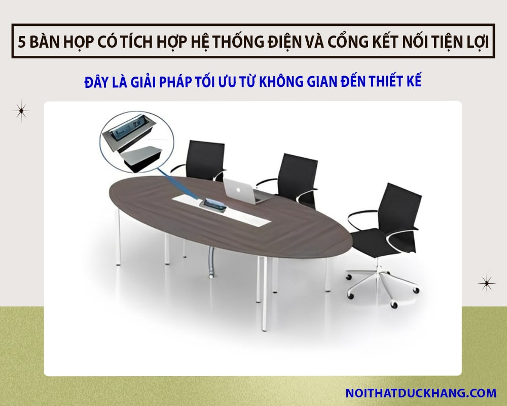 5 bàn họp có tích hợp hệ thống điện và cổng kết nối tiện lợi tại DKF