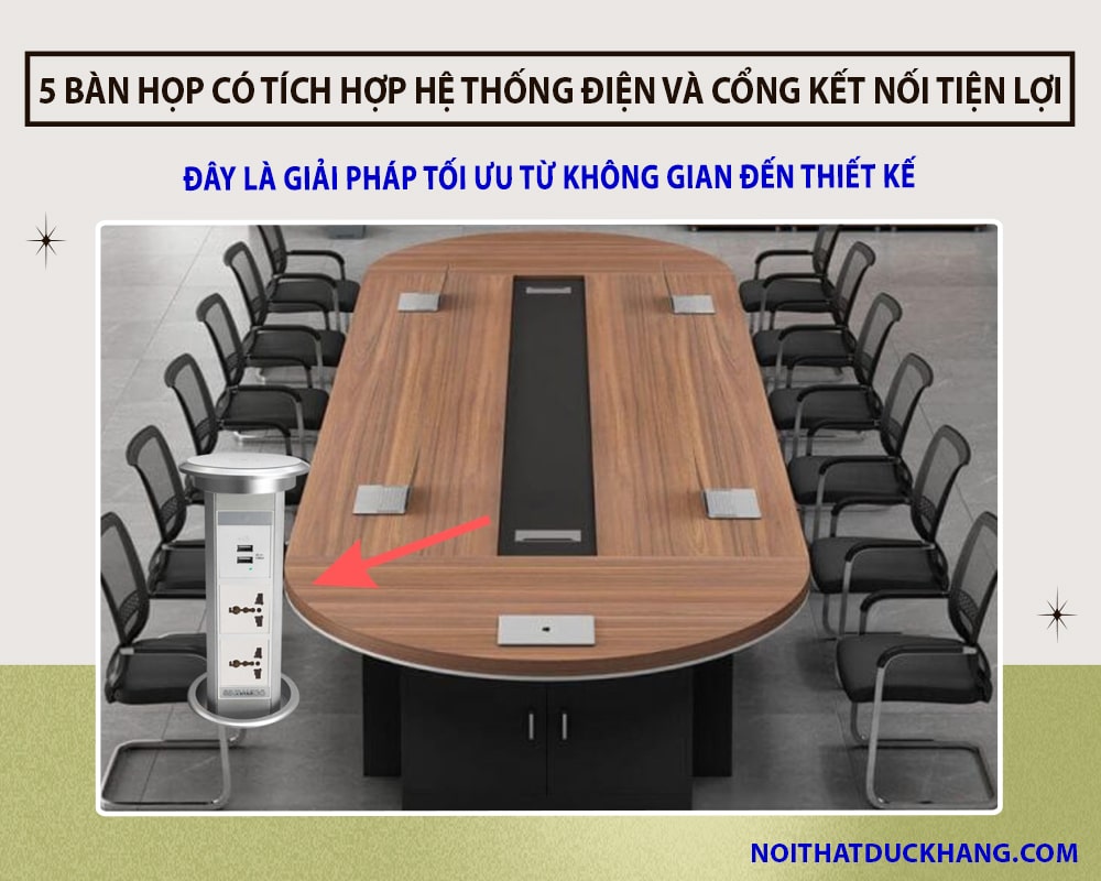 5 bàn họp có tích hợp hệ thống điện và cổng kết nối tiện lợi tại DKF