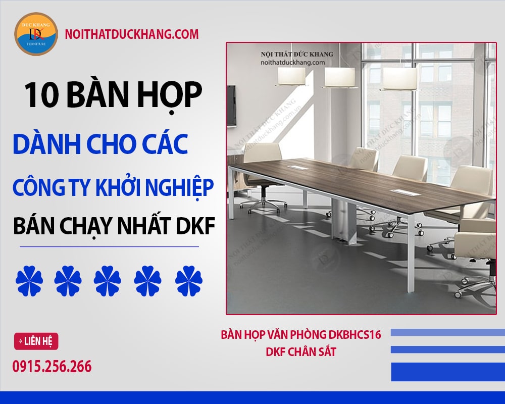 Bàn họp văn phòng DKBHCS16 DKF chân sắt