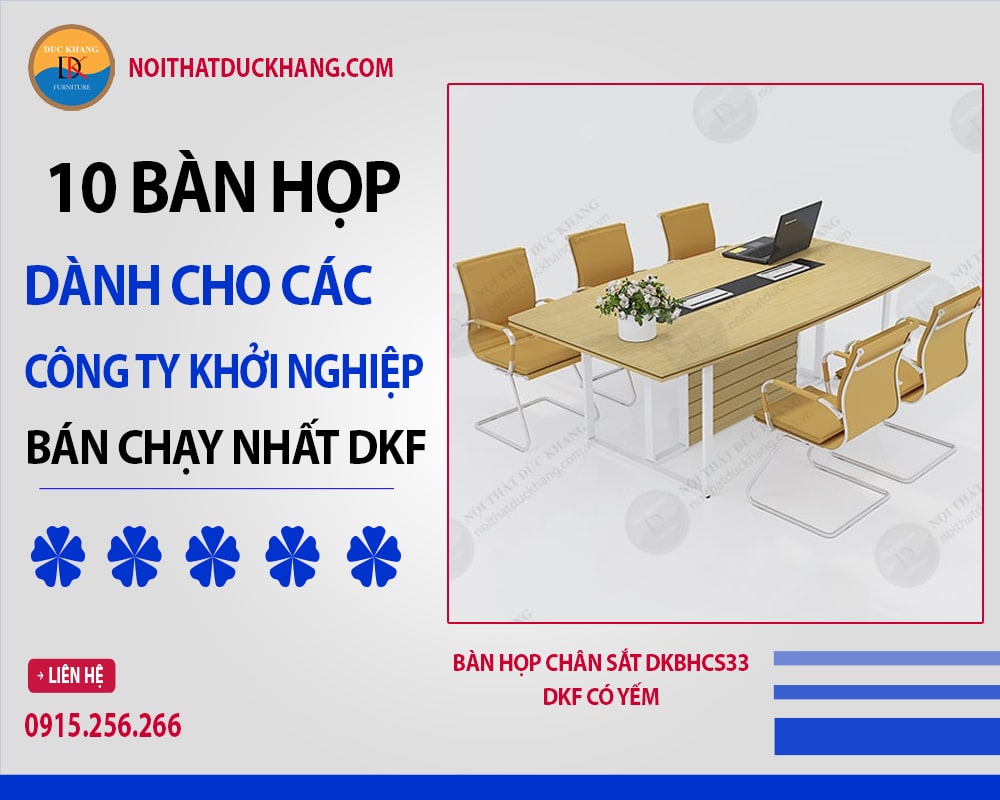 Bàn họp chân sắt DKBHCS33 DKF có yếm