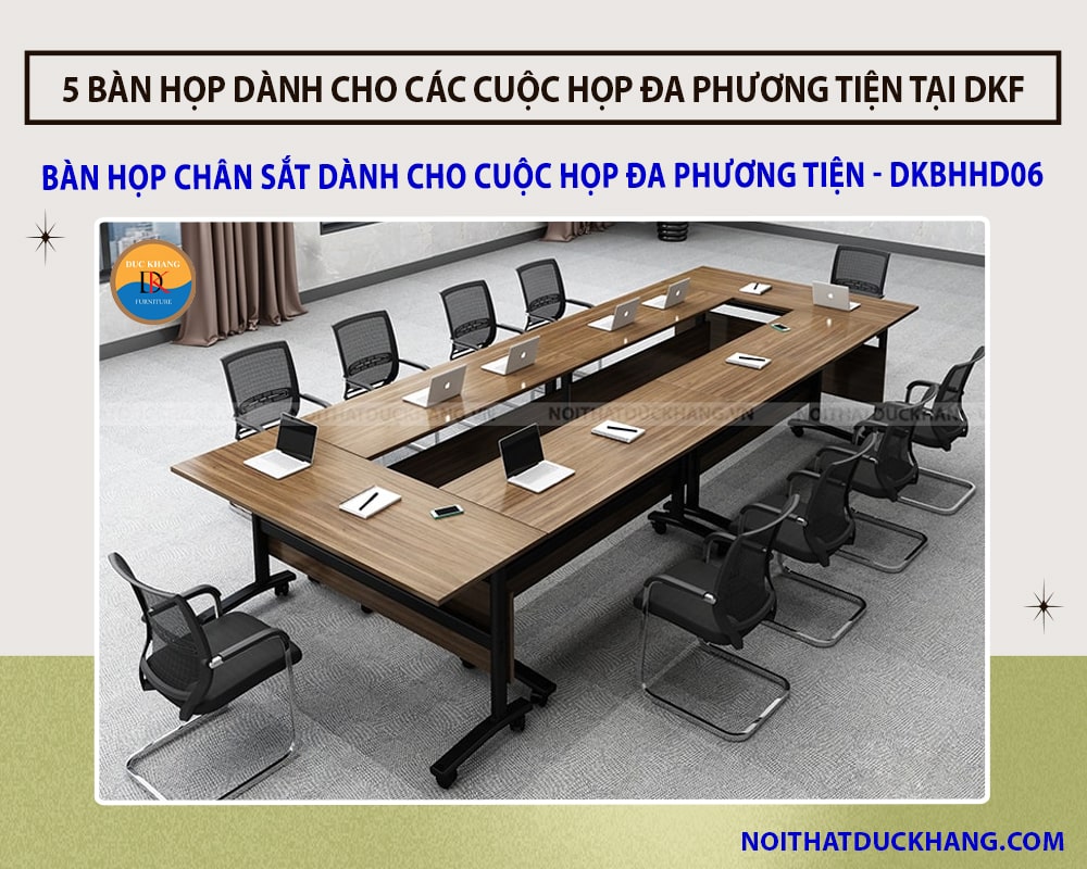 Bàn họp chân sắt dành cho cuộc họp đa phương tiện - DKBHHD06