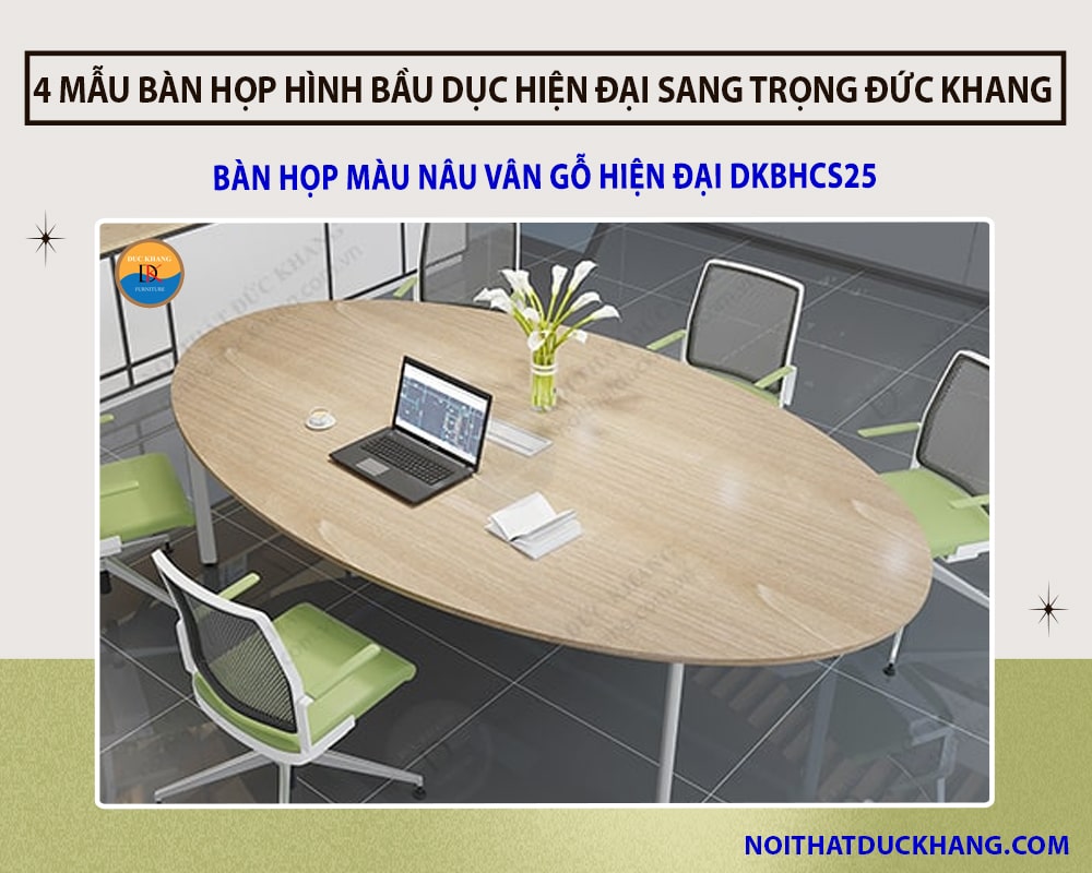 Bàn họp màu nâu vân gỗ hiện đại DKBHCS25