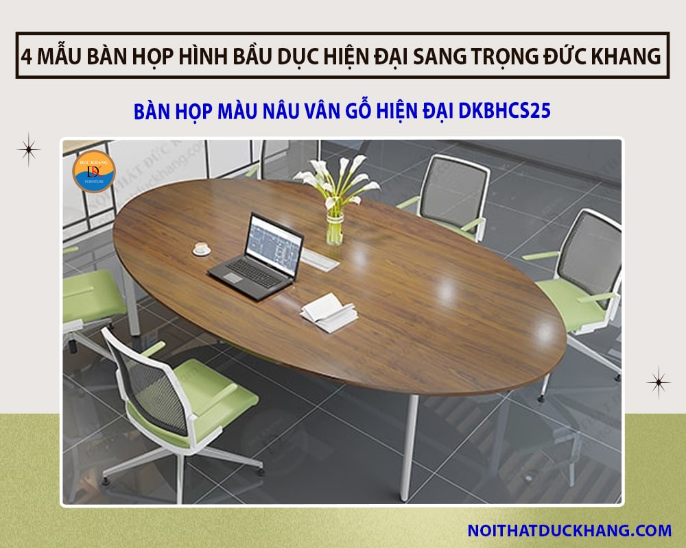 4 mẫu bàn họp hình bầu dục hiện đại, sang trọng Đức Khang 