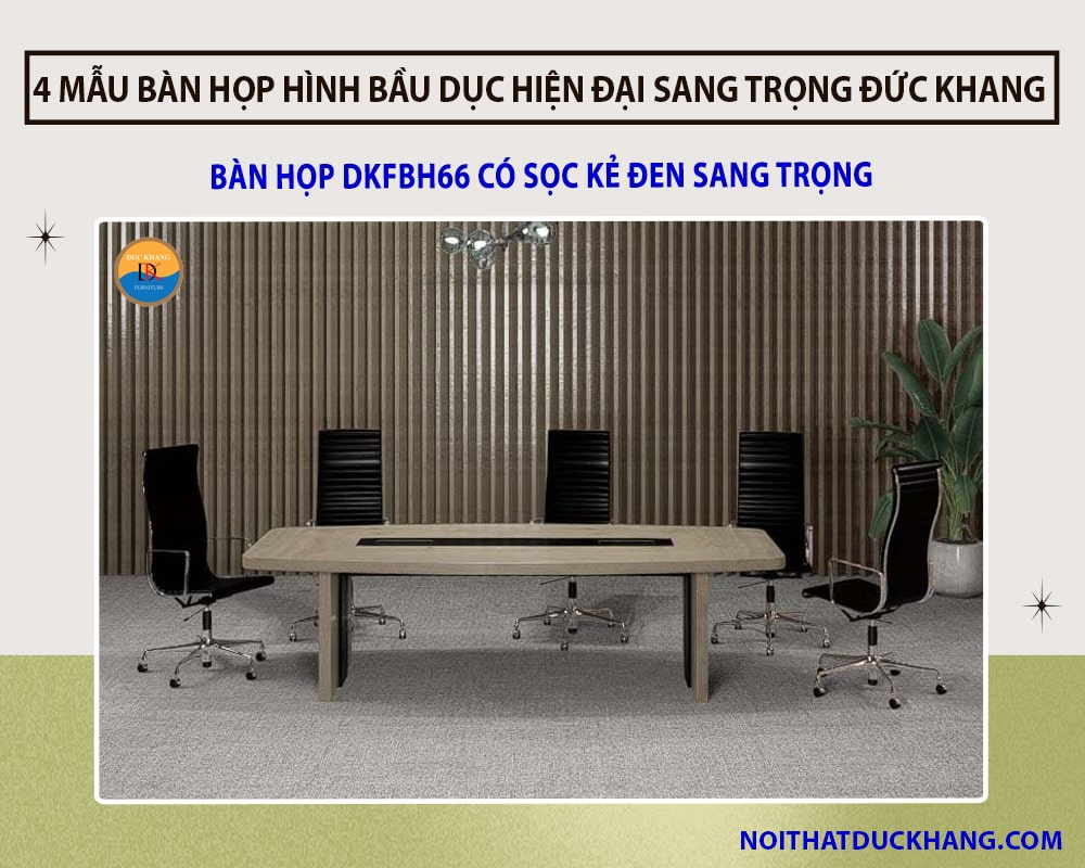 Bàn họp DKFBH66 có sọc kẻ đen sang trọng