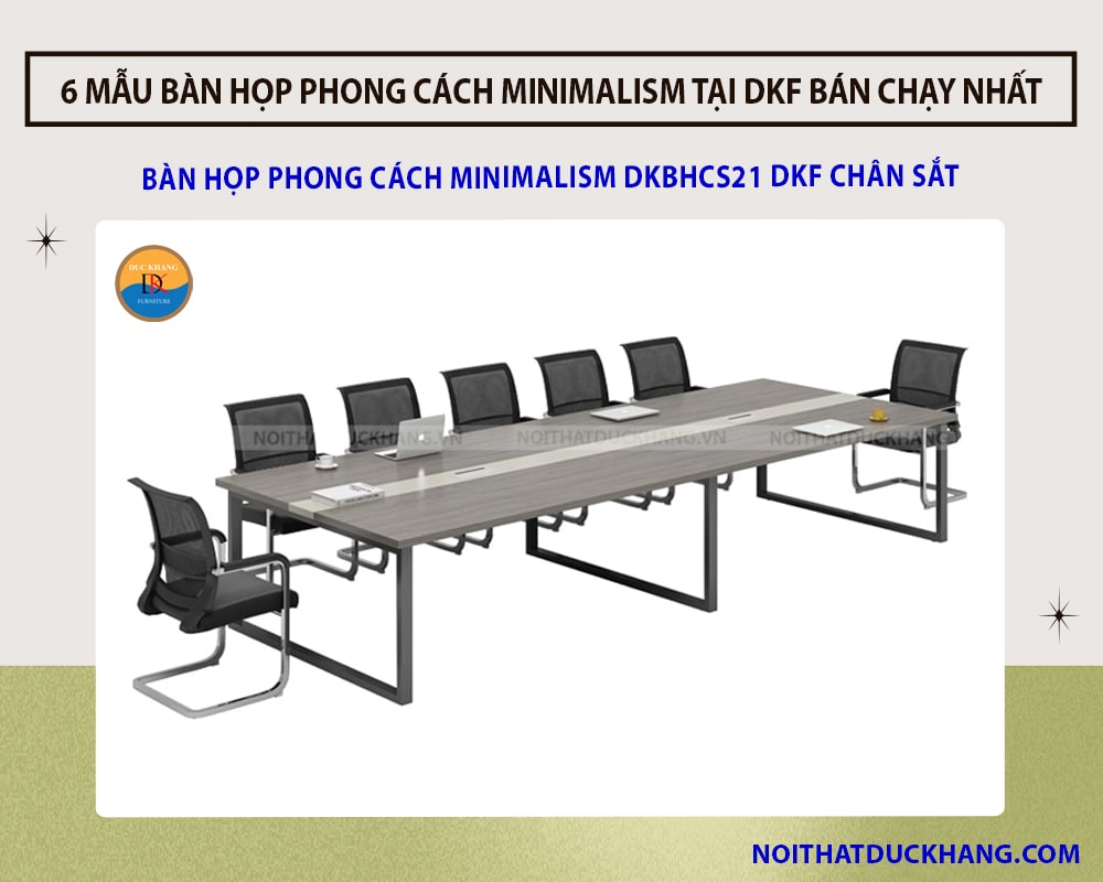 Bàn họp phong cách minimalism DKBHCS21 DKF chân sắt