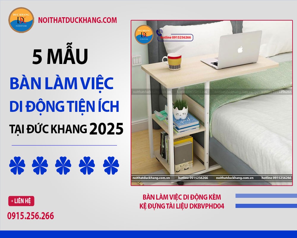 Bàn làm việc di động kèm kệ đựng tài liệu DKBVPHD04 Bàn làm việc di động kèm kệ đựng tài liệu DKBVPHD04
