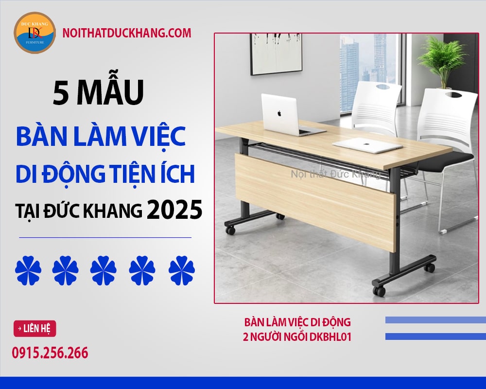 Bàn làm việc di động 2 người ngồi DKBHL01 Bàn làm việc di động 2 người ngồi DKBHL01