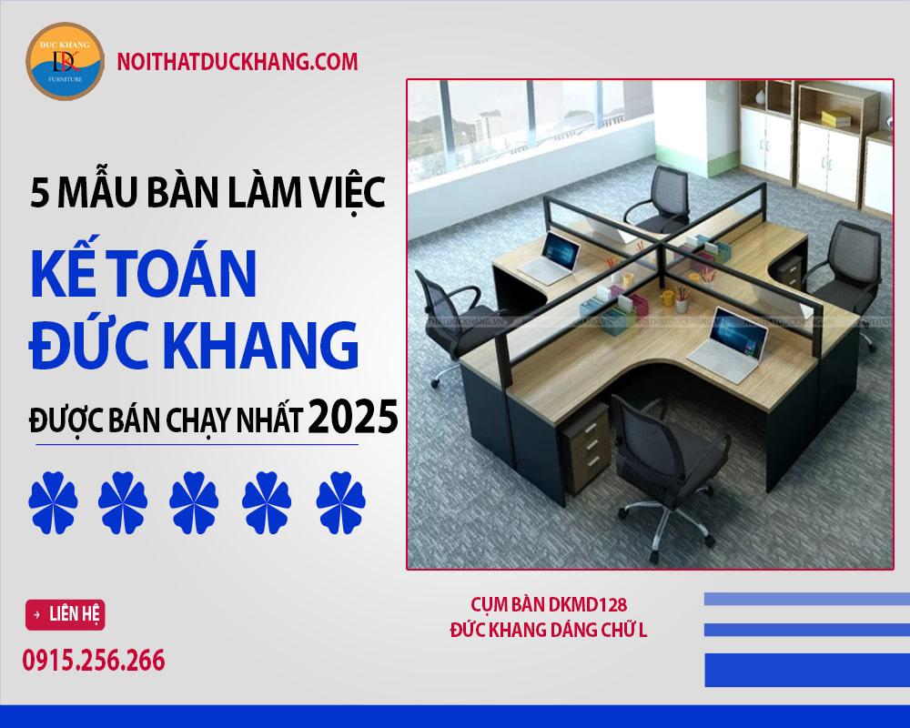 Cụm bàn DKMD128 Đức Khang dáng chữ L Cụm bàn DKMD128 Đức Khang dáng chữ L