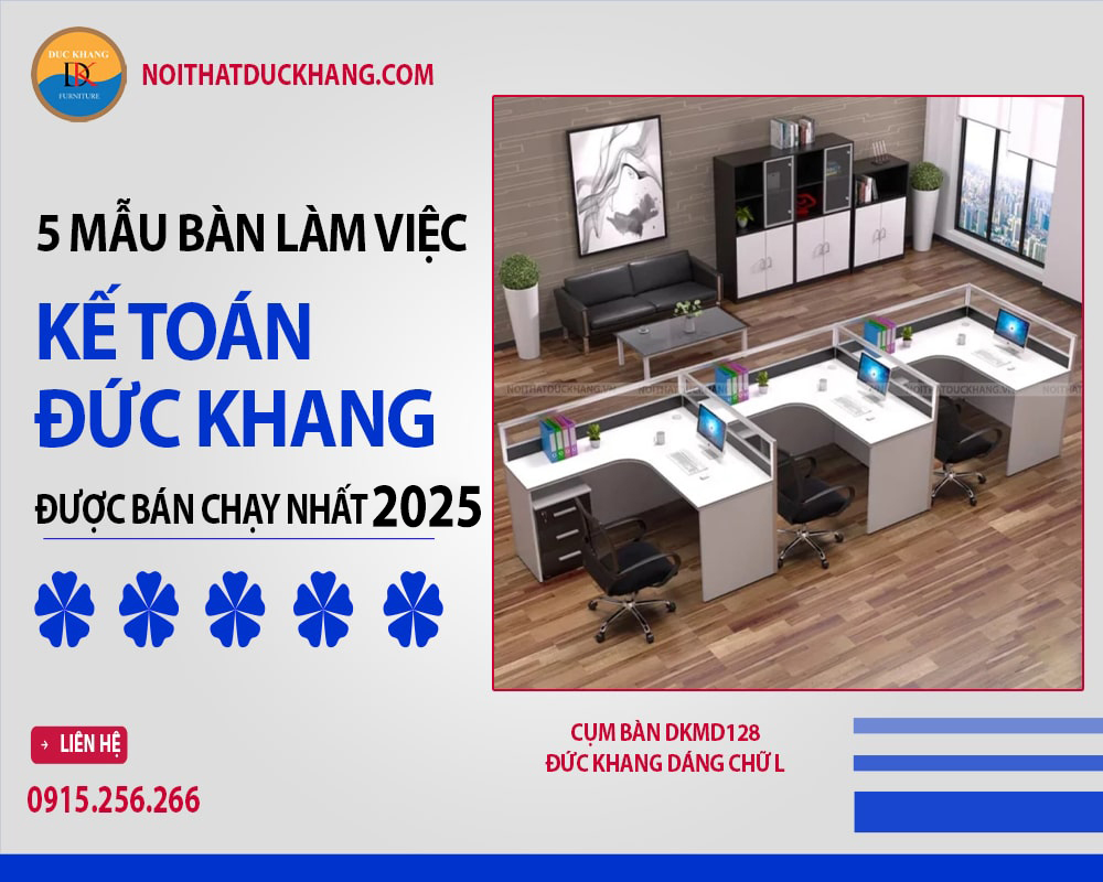 Cụm bàn DKMD128 Đức Khang dáng chữ L Cụm bàn DKMD128 Đức Khang dáng chữ L