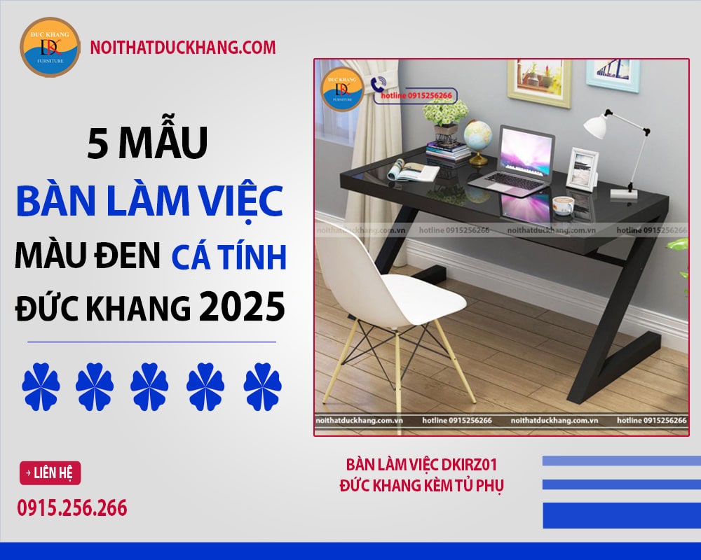 Bàn làm việc DKIRZ01 Đức Khang kèm tủ phụ Bàn làm việc DKIRZ01 Đức Khang kèm tủ phụ