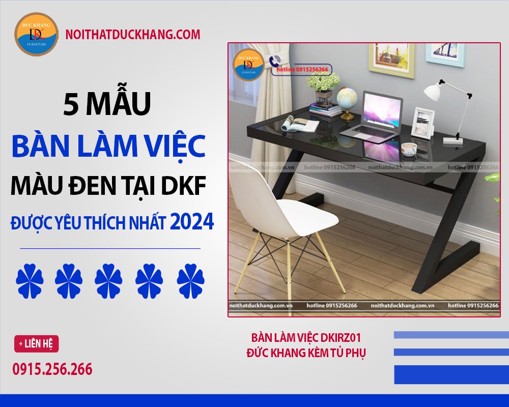 Bàn làm việc DKIRZ01 Đức Khang kèm tủ phụ