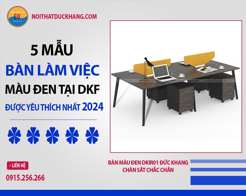 Bàn màu đen DKIR01 Đức Khang chân sắt chắc chắn