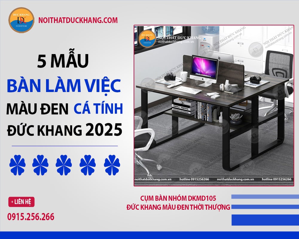 Cụm bàn nhóm DKMD105 Đức Khang màu đen thời thượng Cụm bàn nhóm DKMD105 Đức Khang màu đen thời thượng