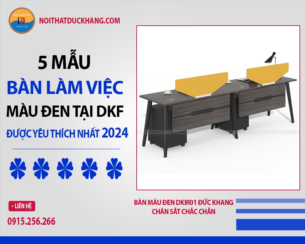 Bàn màu đen DKIR01 Đức Khang chân sắt chắc chắn