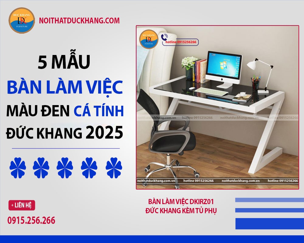 Bàn làm việc DKIRZ01 Đức Khang kèm tủ phụ Bàn làm việc DKIRZ01 Đức Khang kèm tủ phụ