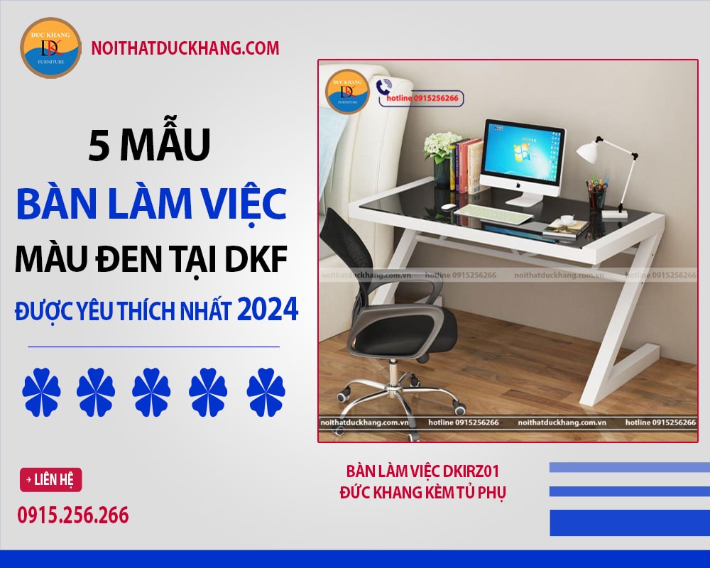 Bàn làm việc DKIRZ01 Đức Khang kèm tủ phụ