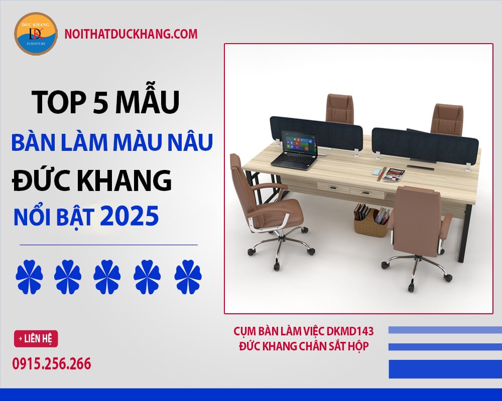 Cụm bàn làm việc DKMD143 Đức Khang chân sắt hộp Cụm bàn làm việc DKMD143 Đức Khang chân sắt hộp