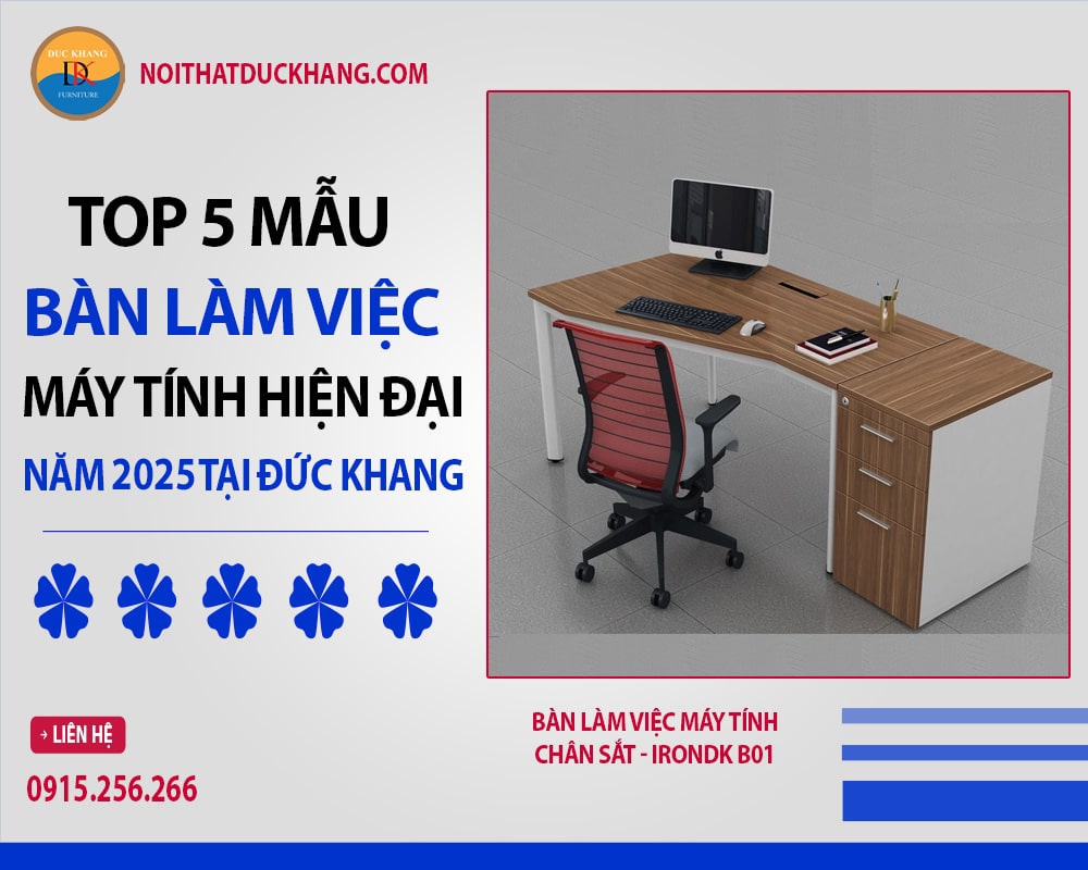 Bàn làm việc máy tính chân sắt - IRONDK B01