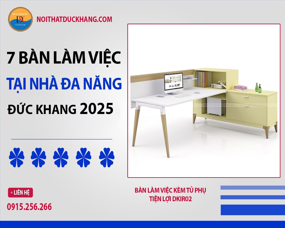 Bàn làm việc kèm tủ phụ tiện lợi DKIR02