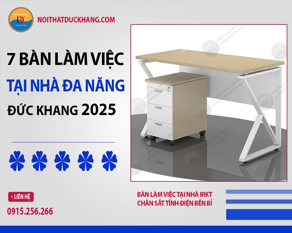 Bàn làm việc tại nhà IRKT chân sắt tĩnh điện bền bỉ