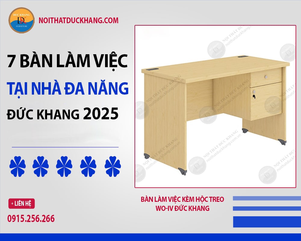 Bàn làm việc kèm hộc treo WO-IV Đức Khang