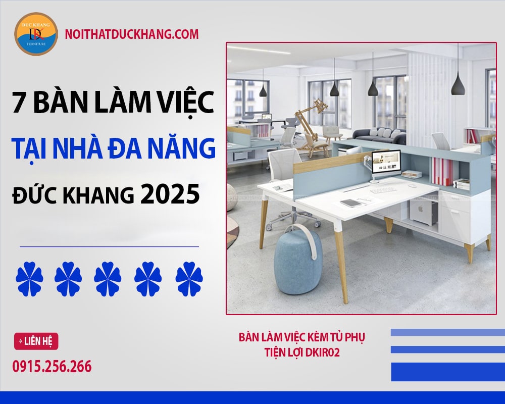 Bàn làm việc kèm tủ phụ tiện lợi DKIR02