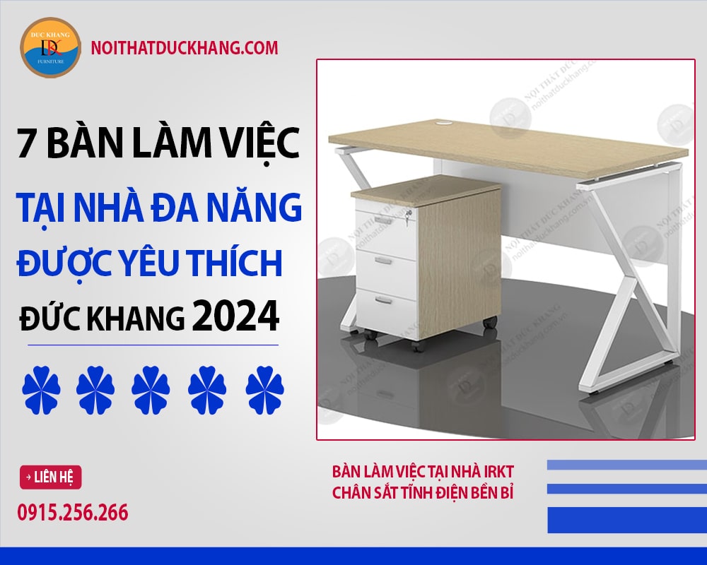 Bàn làm việc tại nhà IRKT chân sắt tĩnh điện bền bỉ