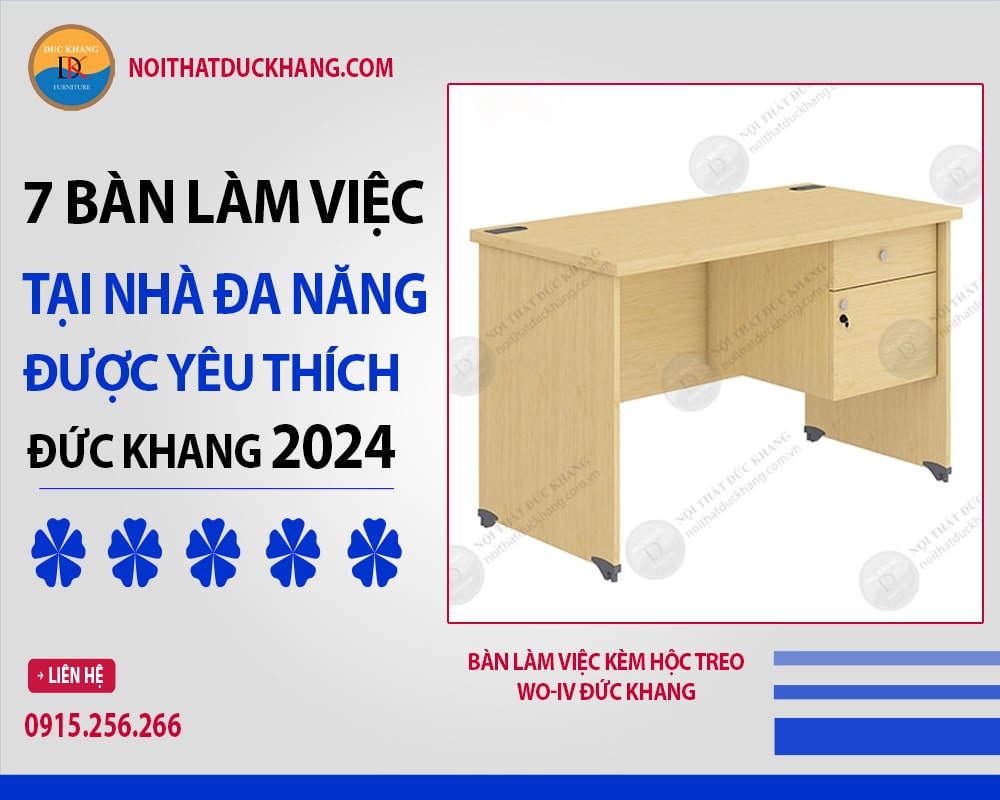 Bàn làm việc kèm hộc treo WO-IV Đức Khang