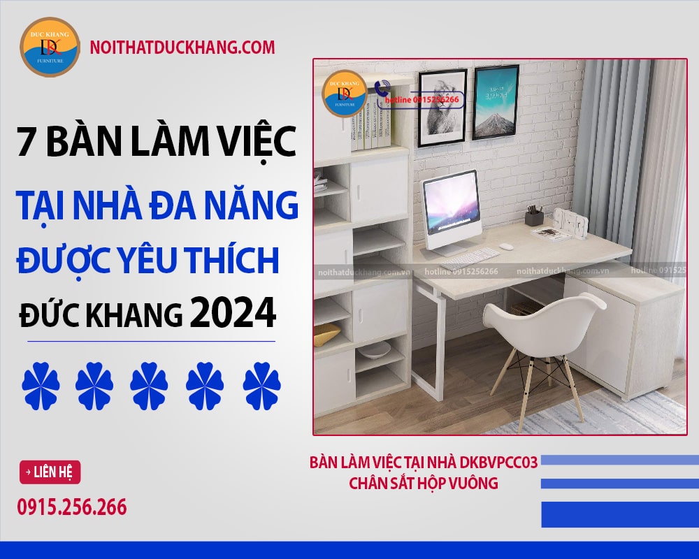 Bàn làm việc tại nhà DKBVPCC03 chân sắt hộp vuông