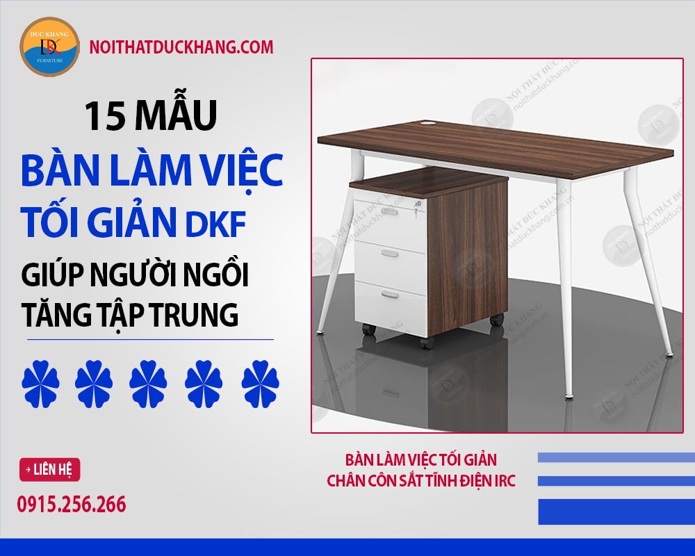 Bàn làm việc tối giản chân côn sắt tĩnh điện IRC Bàn làm việc tối giản chân côn sắt tĩnh điện IRC