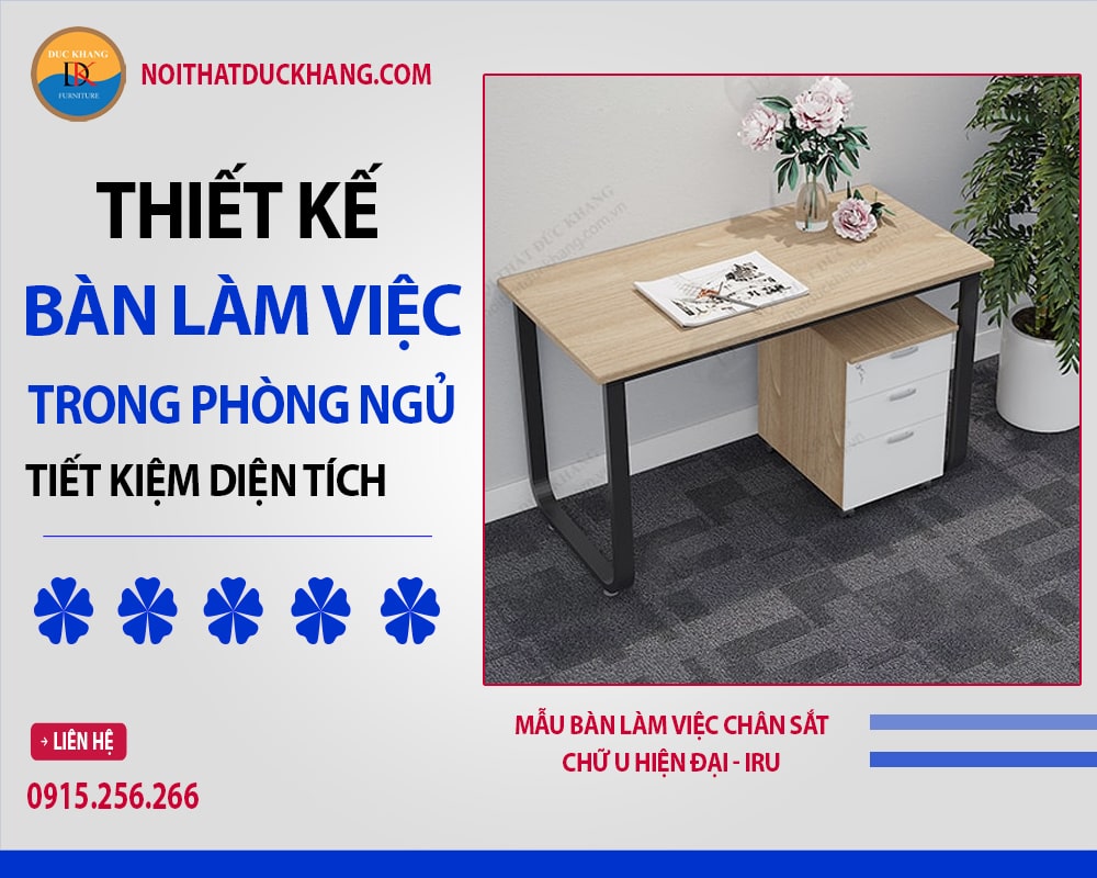 Mẫu bàn làm việc chân sắt chữ U hiện đại - IRU Mẫu bàn làm việc chân sắt chữ U hiện đại - IRU