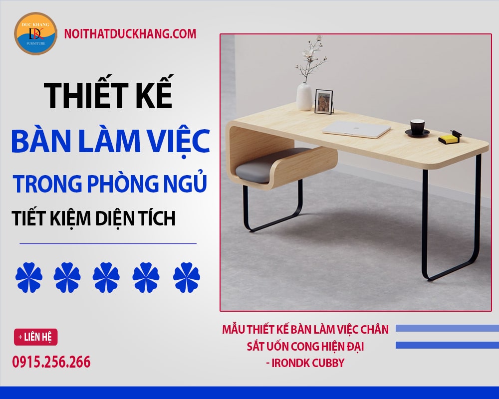 Mẫu thiết kế bàn làm việc chân sắt uốn cong hiện đại - IronDK Cubby Mẫu thiết kế bàn làm việc chân sắt uốn cong hiện đại - IronDK Cubby
