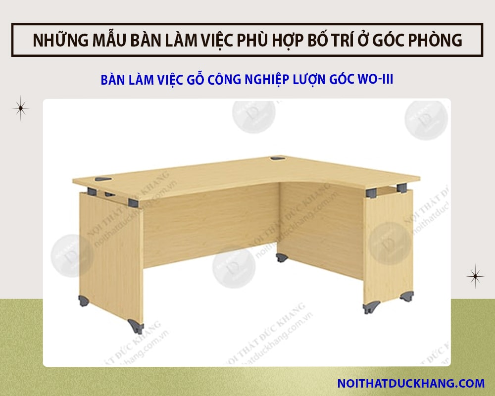 Bàn làm việc gỗ công nghiệp lượn góc WO-III