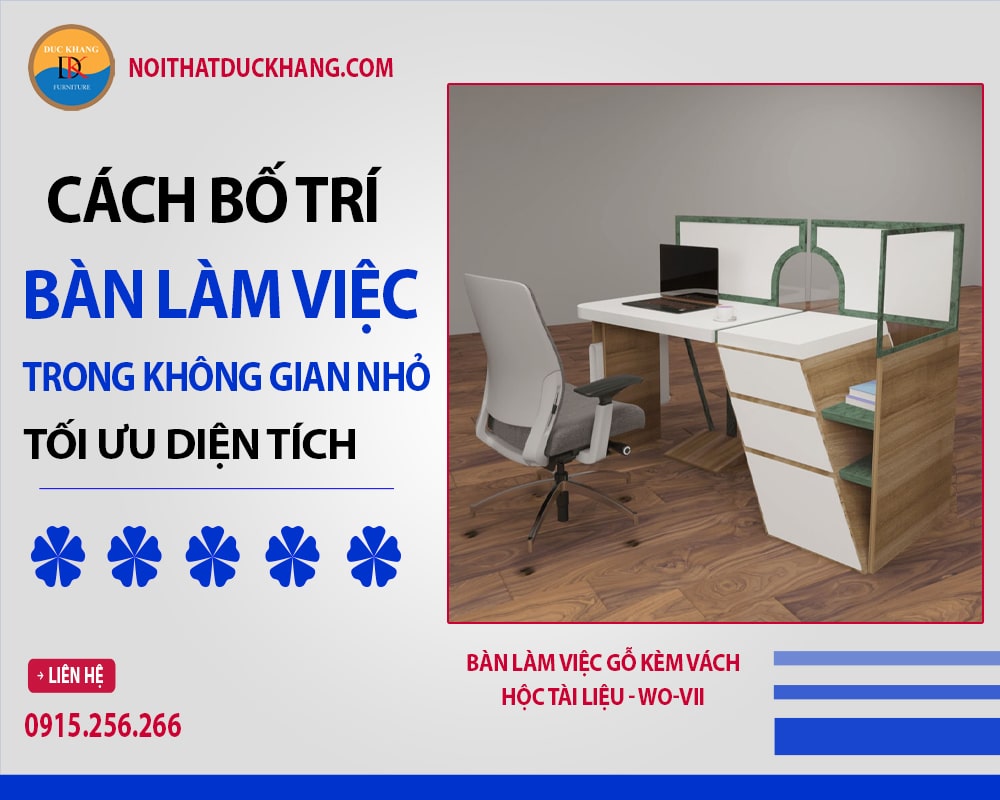 Bàn làm việc gỗ kèm vách, hộc tài liệu - WO-VII Bàn làm việc gỗ kèm vách, hộc tài liệu - WO-VII