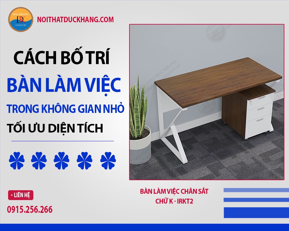 Bàn làm việc chân sắt chữ K - IRKT2 Bàn làm việc chân sắt chữ K - IRKT2