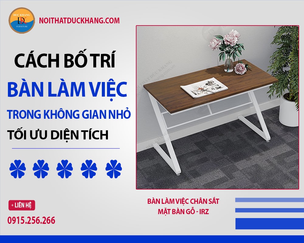 Bàn làm việc chân sắt mặt bàn gỗ - IRZ Bàn làm việc chân sắt mặt bàn gỗ - IRZ