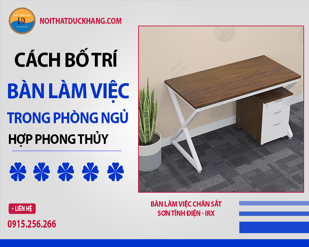 Bàn làm việc chân sắt sơn tĩnh điện - IRX