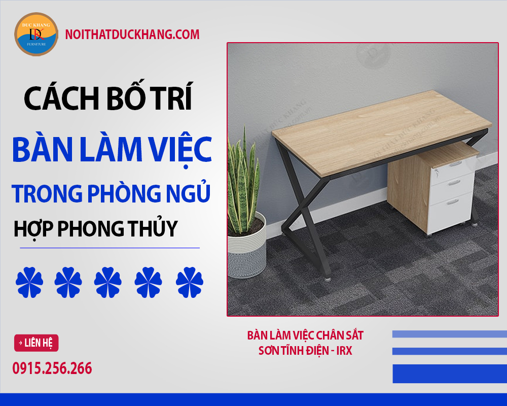 Bàn làm việc chân sắt sơn tĩnh điện - IRX