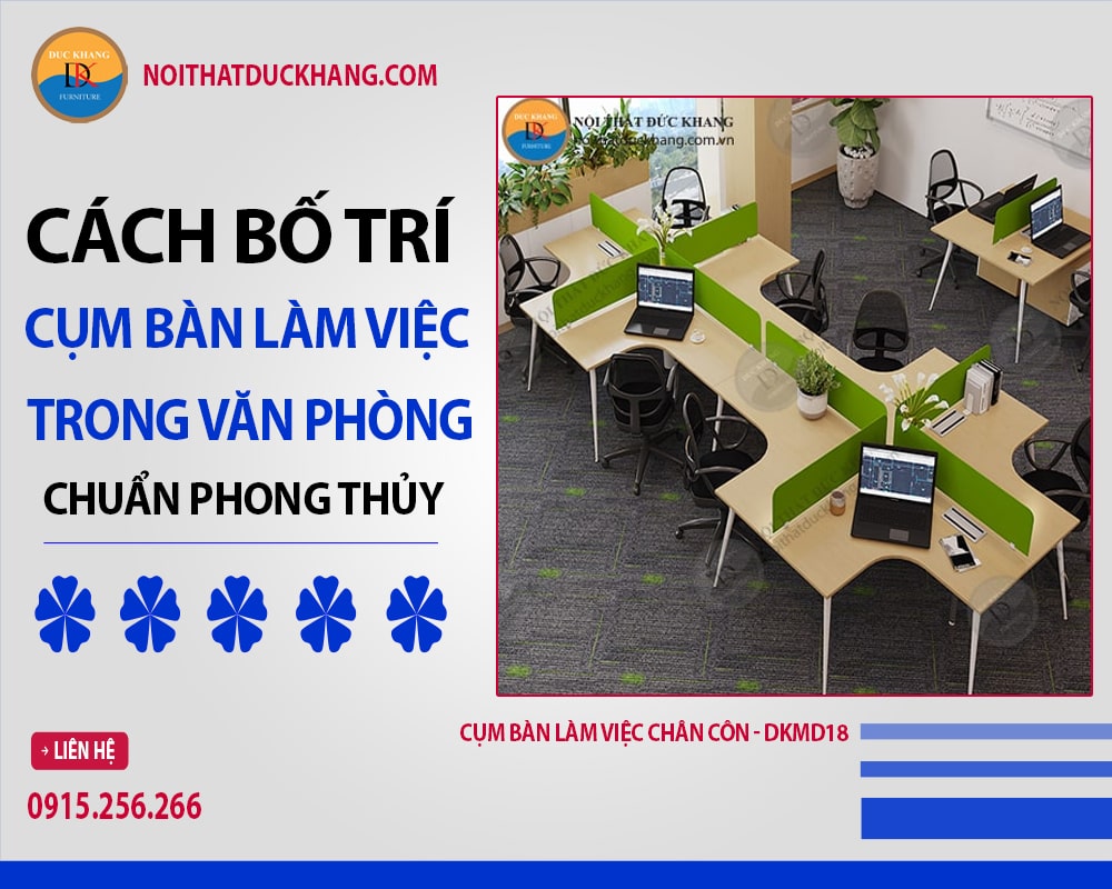 Cụm bàn làm việc chân côn - DKMD18