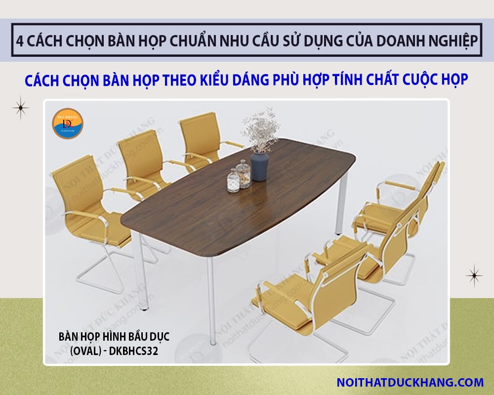Cách chọn bàn họp theo kiểu dáng phù hợp tính chất cuộc họp - Bàn họp hình bầu dục (oval) Cách chọn bàn họp theo kiểu dáng phù hợp tính chất cuộc họp - Bàn họp hình bầu dục (oval)