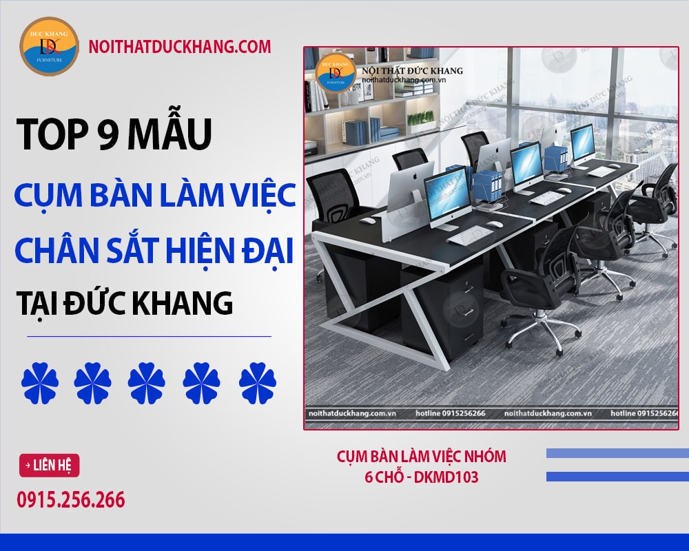 Cụm bàn làm việc nhóm 6 chỗ - DKMD103