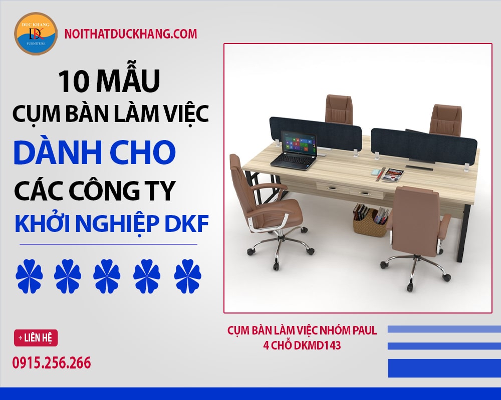 Cụm bàn làm việc nhóm Paul 4 chỗ DKMD143