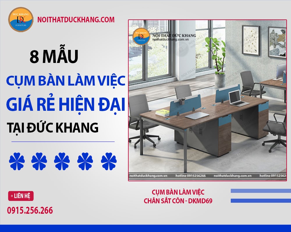 8 Mẫu cụm bàn làm việc giá rẻ hiện đại tại Đức Khang