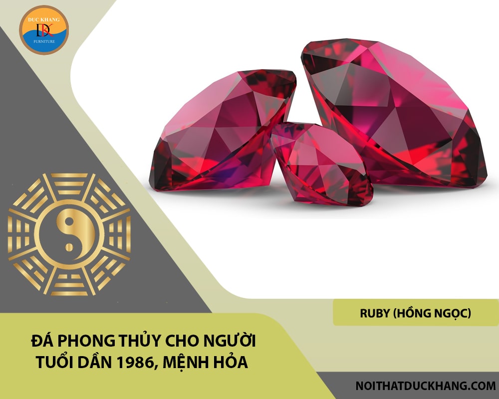 Đá phong thủy cho người tuổi Dần 1986, mệnh Hỏa - Ruby (hồng ngọc)